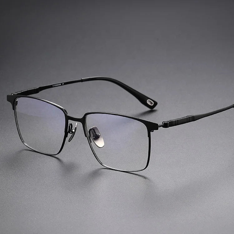 Black Titanium Eyeglass Frames Made in Japan Eye Glasses Maker Man Optical Square Glasses Frames Eyewear Spectacles