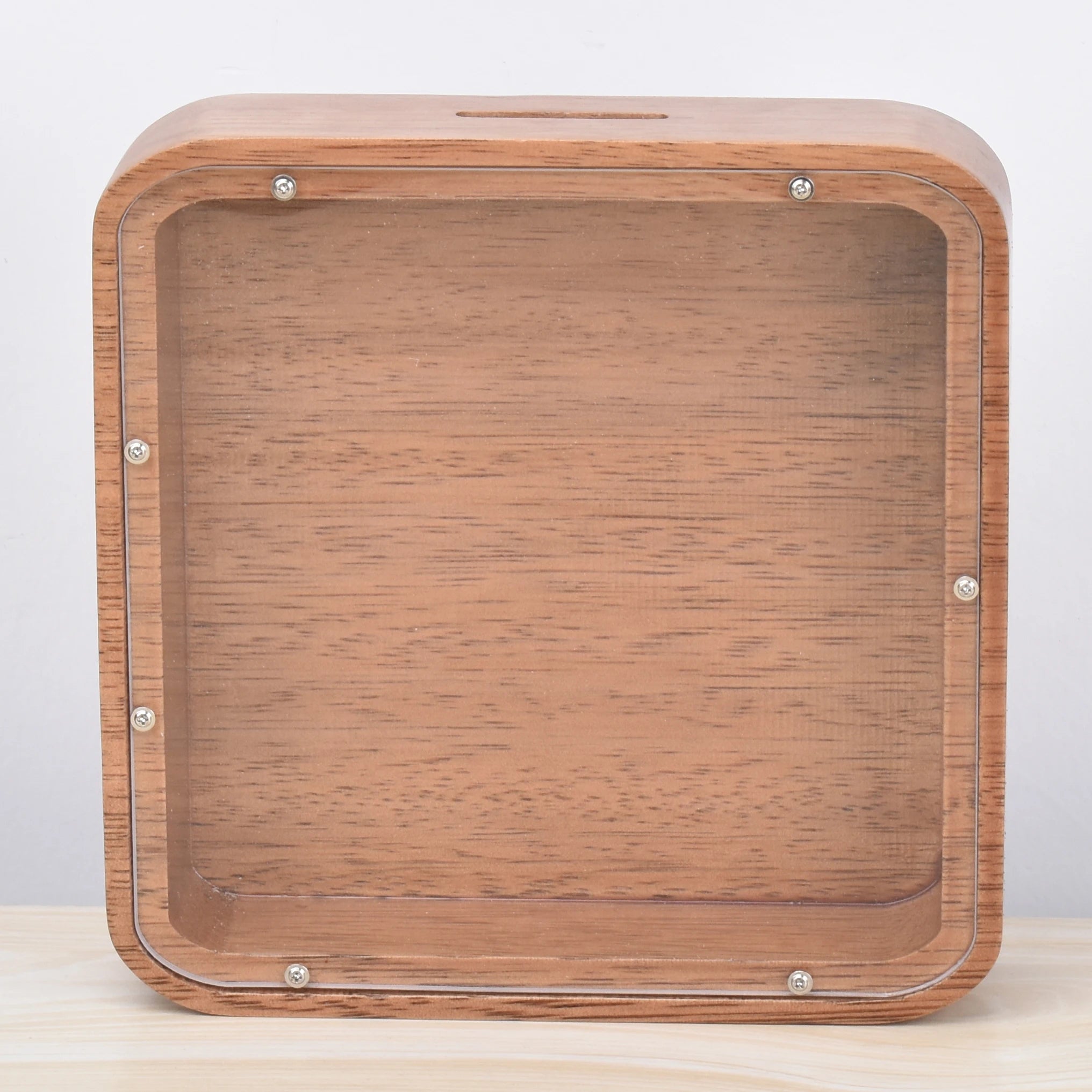 Wholesale Square Wooden Saving Money Box Photo Frame Shadow Box for Kids