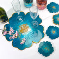 Sakura Flower Tea Tray Silicone Mold Coaster Set Epoxy Resin Molds for Craft Coaster Jewelry Making Tools