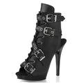 Black 13 cm Pole Dance Model Show Toe Leakage Large Size Thin Heel Short Boots Club Platform Fashion Women's Boots