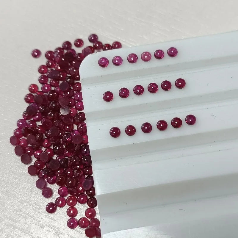 Wholesale Price Round Shape Cabochon Cut Small Size Natural Red Ruby Loose Gemstone Ruby Stone