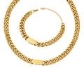 Hot Sale 18K Gold Plated Stainless Steel Big Chunky Cube Link Chain for Women Classic Wedding Style Bracelet Necklace for Girls