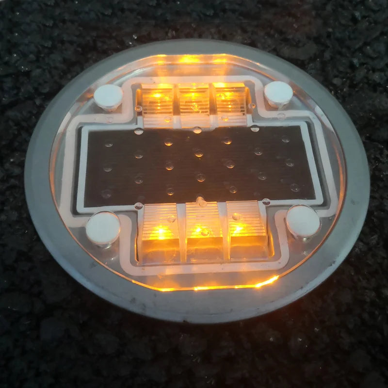 Aluminum Plastic 6 Pcs Yellow Solar cat Eye Highway Garden Roadside Ruichien Solar Led Road Stud Flashing Lights Price