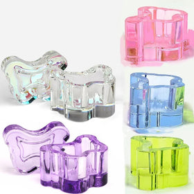 2 in 1 Nail Pen Holder Glass Crystal Nail Art Dappen Dish Butterfly Shape Nail Art Acrylic Liquid Powder Dappen Dish