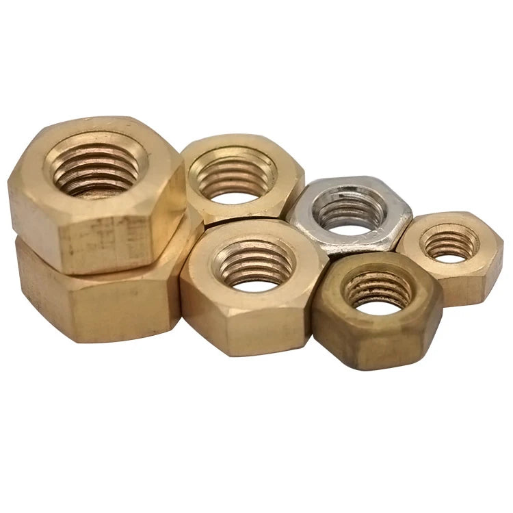 Factory Price Precision DIN 934 M42 EN24034 Brass Hex Nuts Brass DIN439 Hex Thin Nut Copper Hexagon Lock Nut
