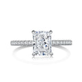 Dylam Top Picked Solid 925 Sterling Silver Women Rhodium Plated Clear Pink Diamond Radiant Cut 8A Zirconia Eternity Promise Ring