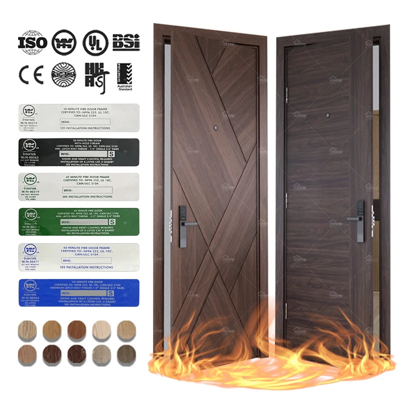 China Top Factory Wholesale Luxury Hotel Door Wooden Hotel Fire Door Regulations Fd30 Fire Door Mexicano