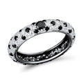 925 Silver Rhodium-Plated Punk Style Pave Setting Ring Covered Diamond Zircon for Women's Wedding Party Anniversary Occasions