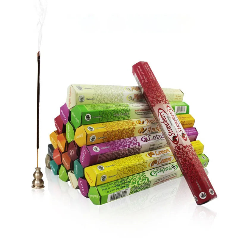 Spiritual Indian Temple Incense Sticks Handmade Natural Fragrance for Aromatic Rooms Air Purifier Stress Relief & Cleansing