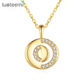 LUOTEEMI Elegant Korean Women's Jewelry Necklace Cute Cubic Zirconia Round Shape Classic Pendant
