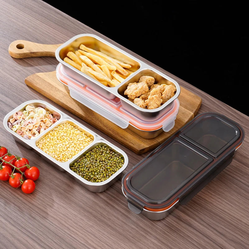 Reusable Snack Containers with Lids air Tight Snack Container Packaging 2 Compartment Snack Container for Kids