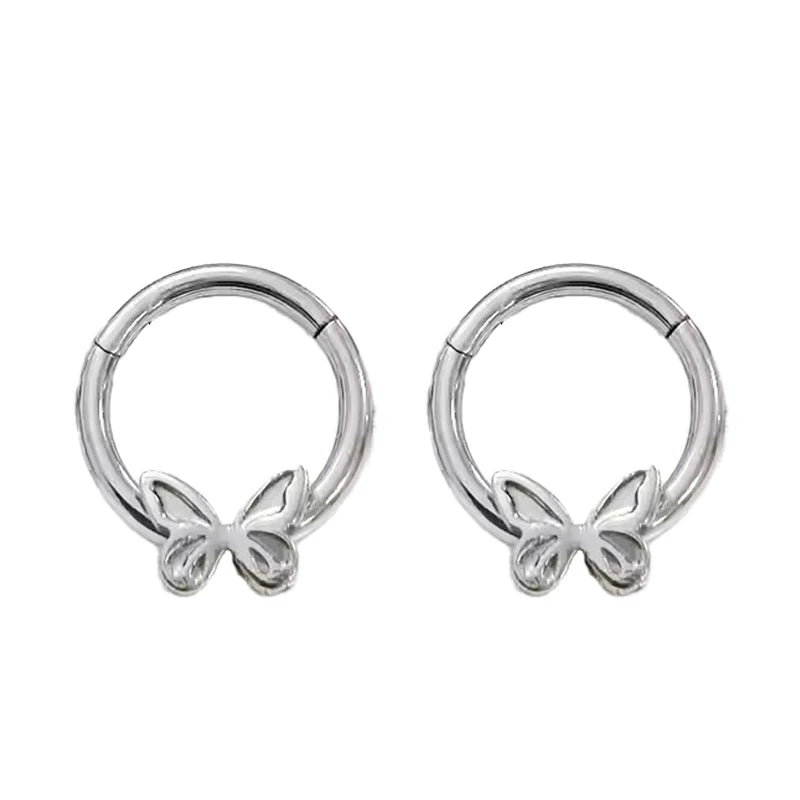 New F136 Titanium Butterfly Earrings Nose Ring Creative Fashion Seamless G23 Titanium Alloy Body Piercing