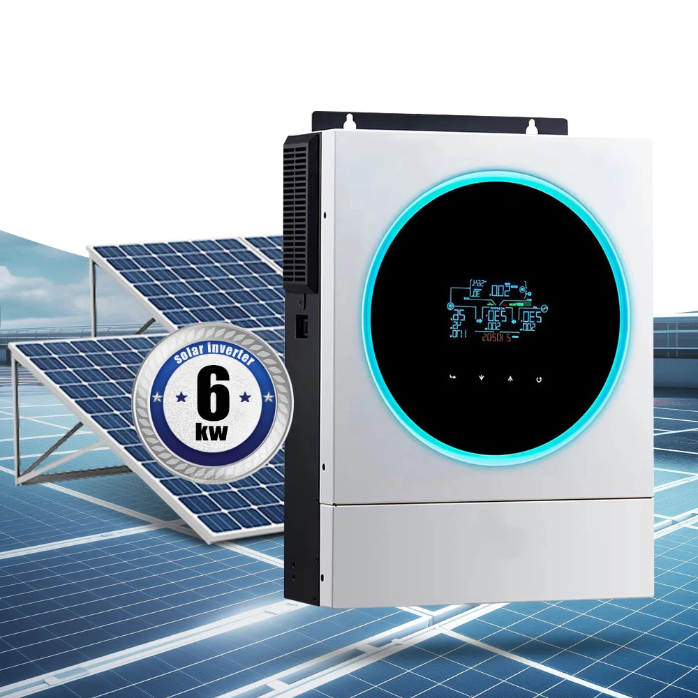 Charger 24V 48V DC to 220V AC 3.5kw 5.5kw 5.5kva Mpp Solar Hybrid Inverter Three 3 Phase 100amp MPPT Solaire Hybride Invertor
