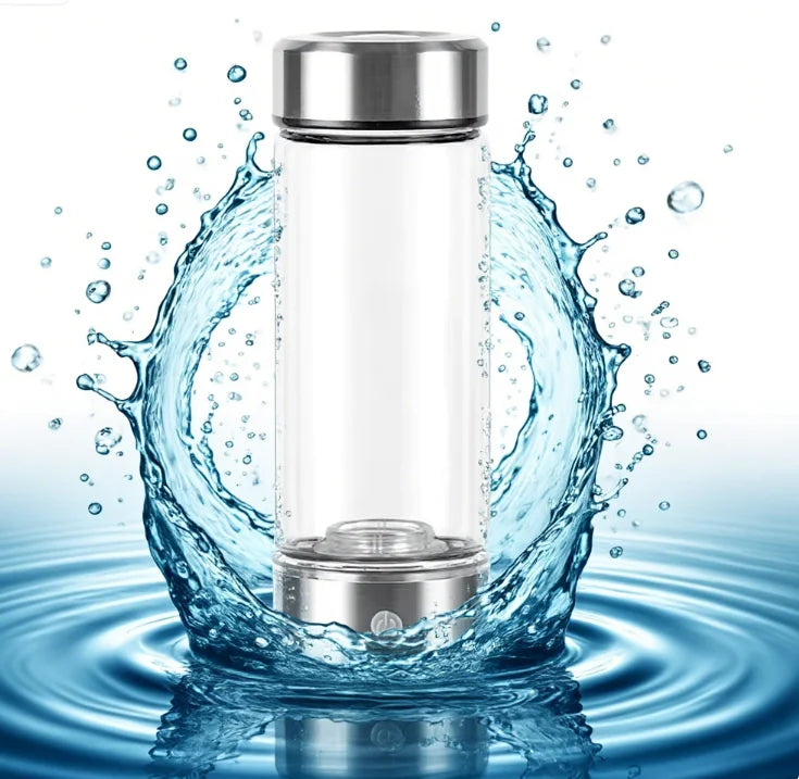 YenvQee C Charging Glass Body New Outdoor Car SPE/PEM Electrolytic Alkaline Hydrogen Rich Water Generator Bottle