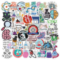 50Pcs New Laboratory Physics Stickers Decorative Label for Luggage Laptop Guitar Notebook Skateboard PVC Waterproof Sticker