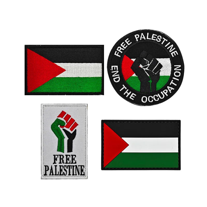 Free Palestine Flag Patch Palestine Embroidered Fabric PVC Silicone Patches