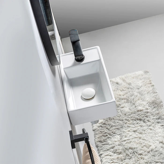 Rectangle Pia De Banheiro Wall Mounted Bathroom Ceramic Wash Basin Sink Hotel Lavabo Hanging WashBasin