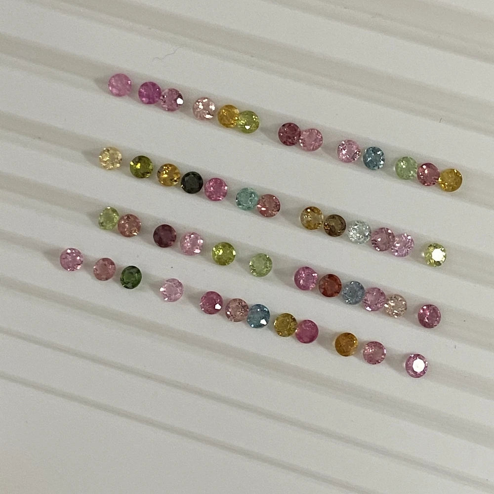 Colors Natural Tourmaline 1mm to 3mm Round Cut Original Green Tourmaline Stone