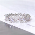 FOXI in Stock Fine Rings Pure 925 Silver Baguette Ring Eternity CZ 925 Sterling Silver Engagement Rings Jewelry Women