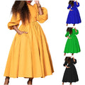 D491 Latest Design Elegant Dresses Women Casual O-Neck Three Quarter Sleeve Wrap Waist Slim A-line Ladies Office Dresses