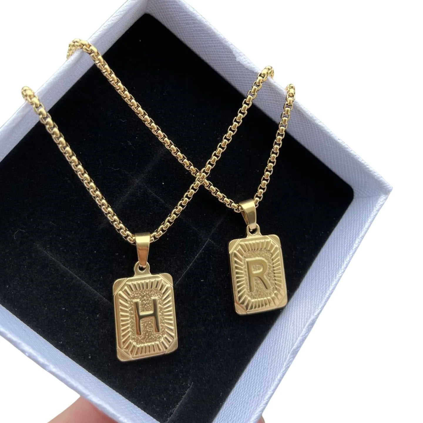 QIUHAN Personalized Hip Hop Stainless Stainless Jewelry for Gift Custom Initial Letter Necklace A-Z Pendant