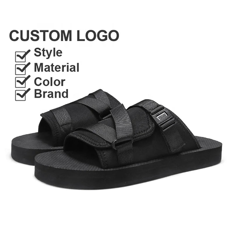 Custom Summer/Winter Mesh Cushioning Slippers for Men Women Breathable Anti-Slip PVC Upper Printed Outdoor Design