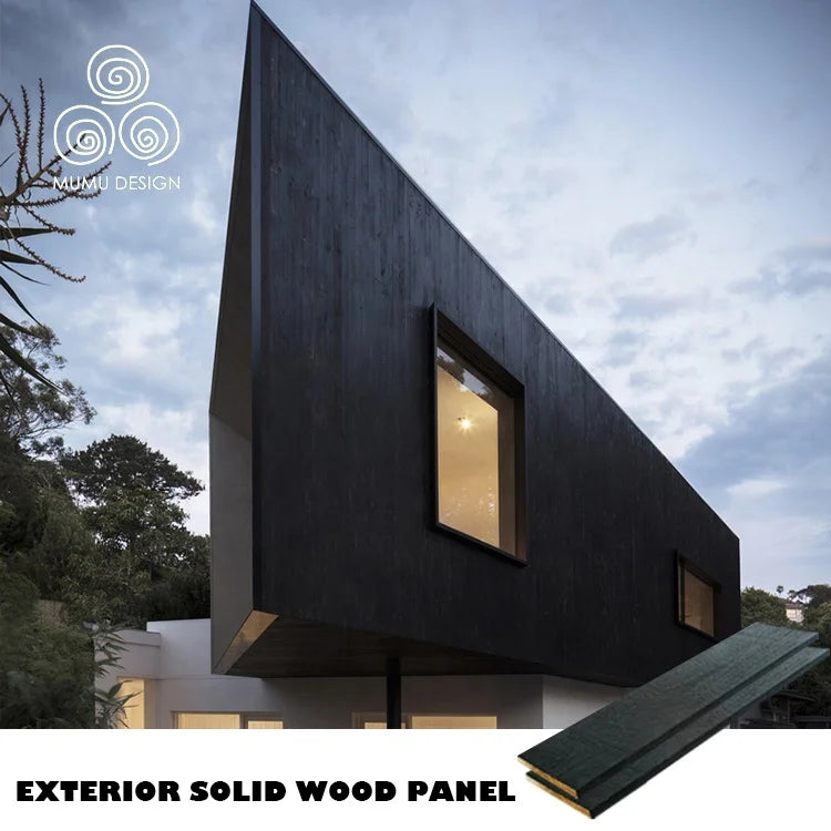 Dongguan MUMU Design Black Color Yakisugi Wooden Outdoor Slat Exterior Decor Charcoal Shou Sugi Ban Burnt Wood Panel for Wall