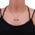 BINSHUO Wholesale Custom Stainless Steel Jewelry Drop Oil Jamaica Nation Map Flag Men Pendant Charm CouplesNecklace for Women