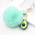 Kawaii Pom Pom Key Chains Fake Rabbit Fur Ball Key Chains Pompoms De Fourrure Fluffy Bag Charm Pendant Decor Watermelon Keychain