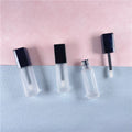 Rectangle Glass Frosted Matte Empty  Lipgloss Tubes with Black Lid Brush