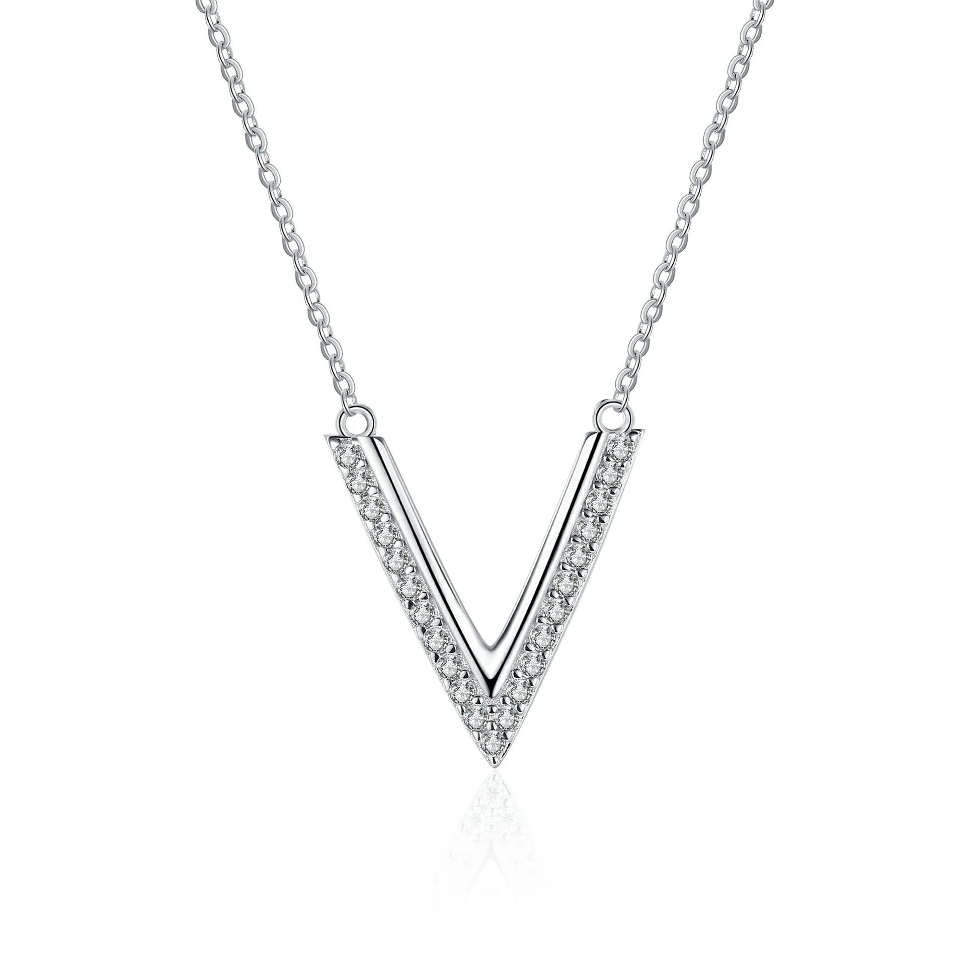 2023 Jewelry V Shape 925 Sterling Silver Moissanite Choker Necklace Fine Jewelry Necklaces