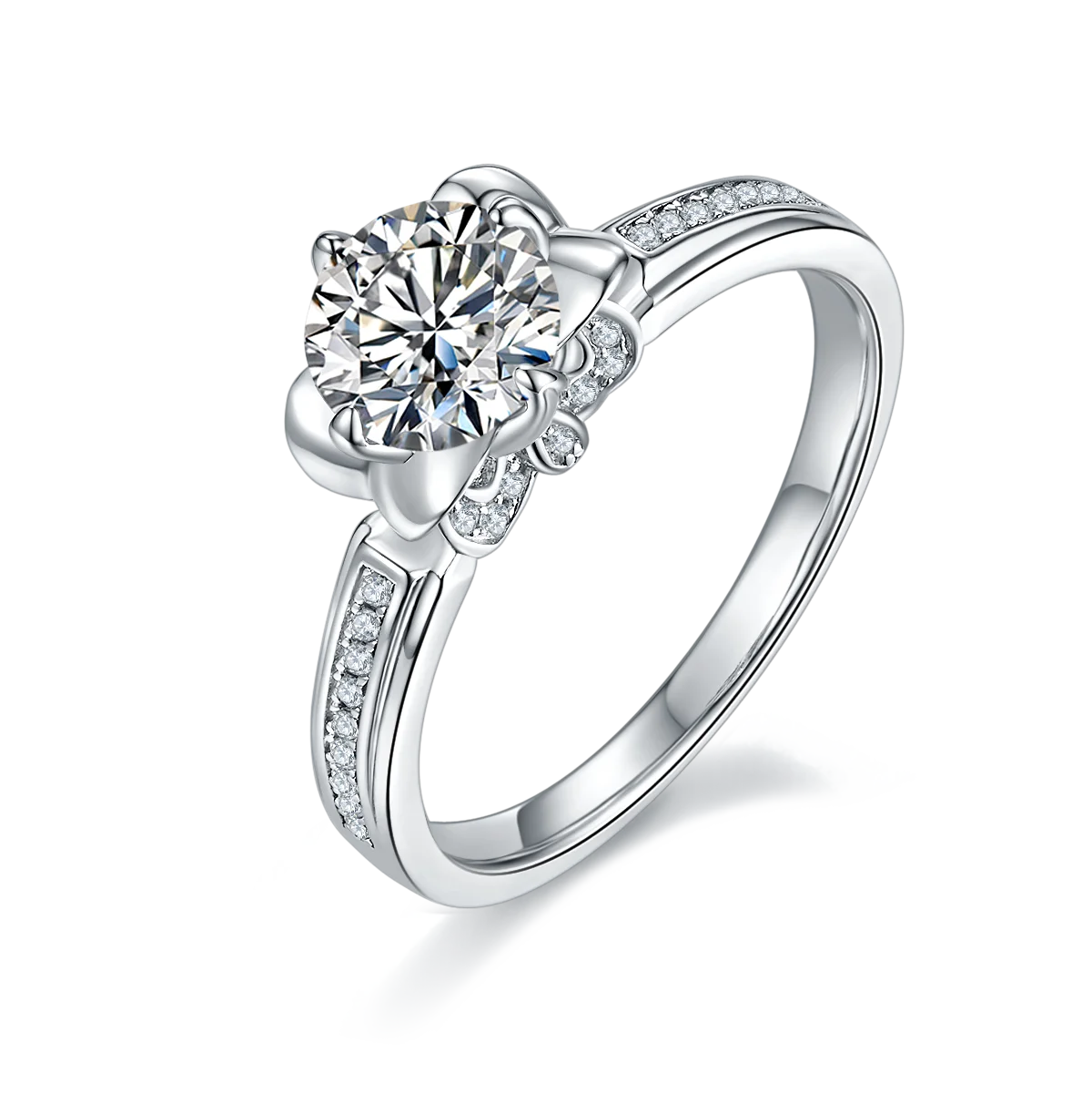 Wholesale Price Certified Moissanite 925 Ring 18k Sterling Silver 1 Carats Wedding Engagement Diamond Rings