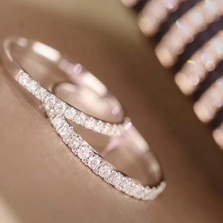 RUYI Customizable Women 14K Gold Rings Featuring 0.1/0.15/0.2/0.25/0.3/0.4/0.5cts Round Lab Grown Diamonds Ring Band