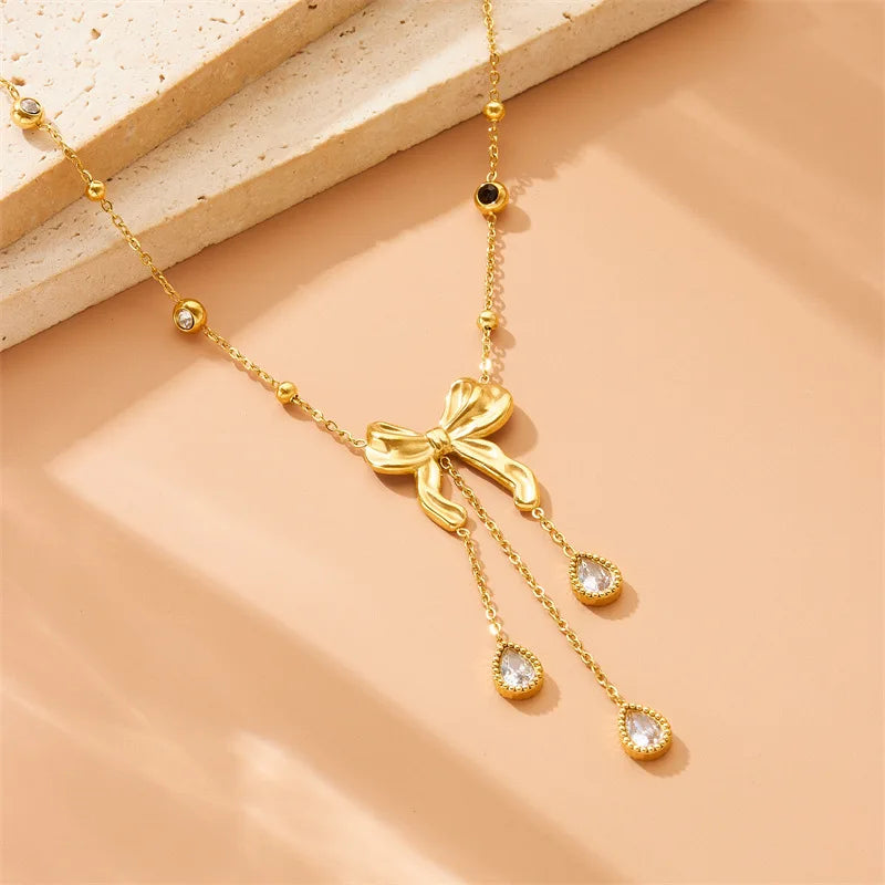 Wholesale New Fashion Stainless Steel Necklace 18K Gold Plated Elegant Women Jewelry Perfect Gift for Daily & Festival
