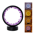 Wholesale Natural  Amethyst Round Crystal Lamp Healing Stone Crystal Led Night Atmosphere Light Bedside Lamp