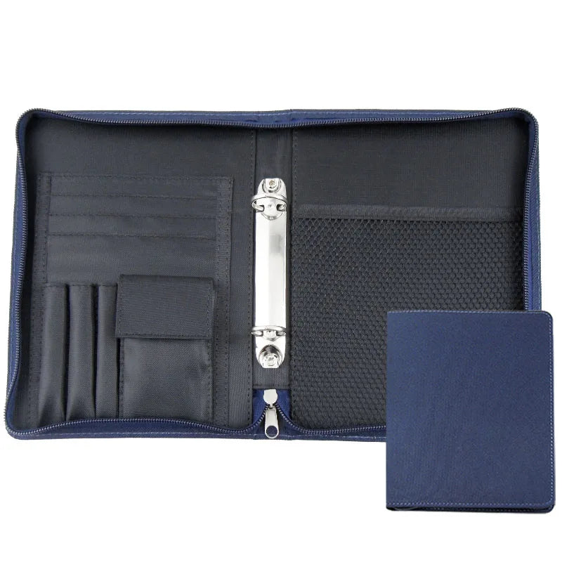 Modernqiu Custom Logo A5 Fabric Ring Binder Business Briefcase  Portfolio Filing Document Products for Office Use