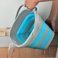 10L Foldable Eco-Friendly Camping Plastic Bucket Boiling Water Applicable Portable Picnic Travel Outdoor Fishing Water Container