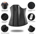 Latex Vest Waist Trainer Corset Body Shaper 25 Steel Bones Shapewear Colombian Girdles Belly Slimming Sheath Modeling Strap