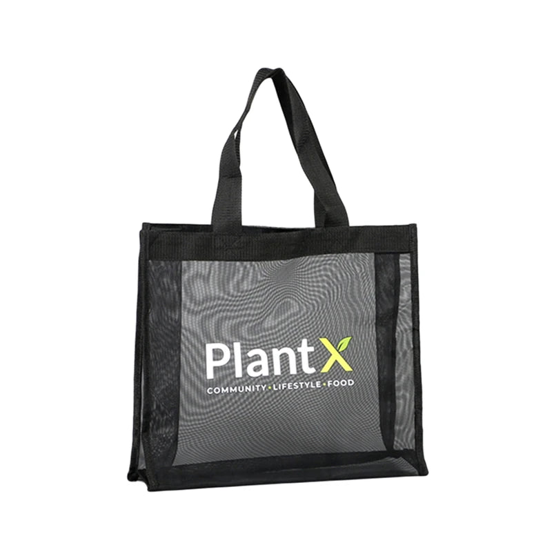Nylon Mesh Folding Tote Bag with Customized Logo for Beach and Shopping