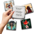 Creative Personalized Photo Gifts Refrigerator Sticker Square Round Glass Crystal Cabochon Fridge Decoration Magnet Custom