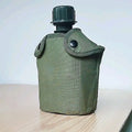 PE/PVC Tactical Water Bottle with Molle Pouch 1L Capacity Olive Green for Outdoor Camping & Cooking