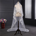 GENYA 3M Long 1.5M Width Bridal Veil 1 Tier Lace Sequins Edge Bridal Wedding Veil for Women Girl Veils