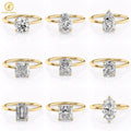 1CT 2CT Lab Diamond Custom 18k Gold Solitaire Jewelry IGI Certified HPHT Lab Created CVD DEF VVS VS Lab Grown Diamond Ring