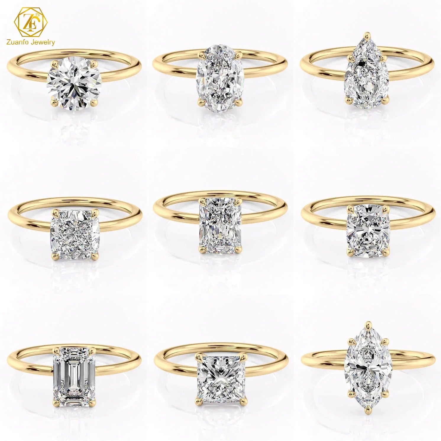 1CT 2CT Lab Diamond Custom 18k Gold Solitaire Jewelry IGI Certified HPHT Lab Created CVD DEF VVS VS Lab Grown Diamond Ring