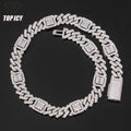 Top Icy 18mm Iced Out Unique Design Cuban Link Chain Box Clasp Luxury Man Hip Hop Necklace Bling Miami Cuban Bracelet