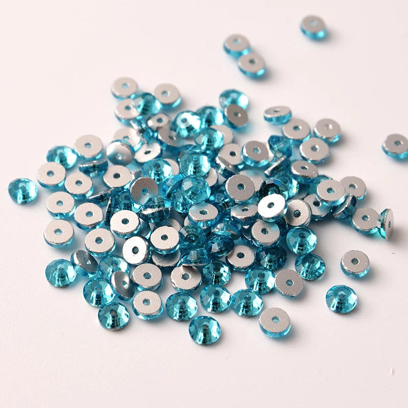 3mm -6mm Center Whole FlatBack Rhinestone Crystal Lochrose Sew on Rhinestone for Dress Decoration