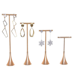 Metal Gold T Bar Earring Display Stand for Mini Earrings Studs Photography Props