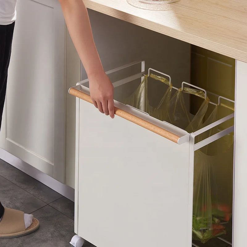 NEW Large Wire Wholesale Waste Foldable Rubbish Bin Portable Trash Garbage Bag Stand Holders for Trash Bag Rack Cabinet Door