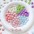Low Price 12mm Colorful Glazed Ceramic Clay Beaded 3D Lucky  Clover Flower Loose Beads DIY Jewelry Findings
