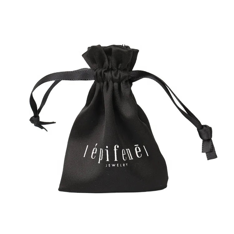Customized Exquisite Small Drawstring Jewelry Gift Storage Bag Satin Cosmetic Bags Gift Silk Dust Pouches